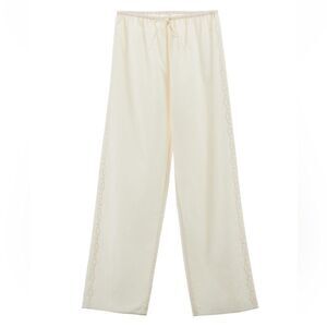 ZARA COTTON EMBROIDERED PANTS